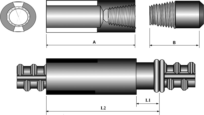 One-Slot Arc Welding Coupler drawing