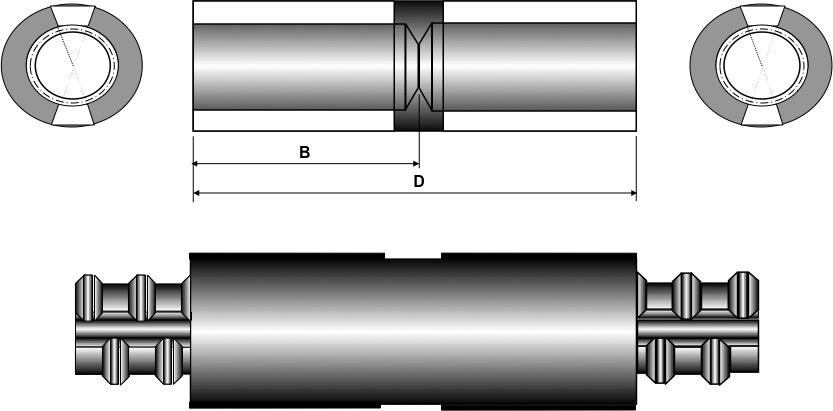 Two-Slots Arc Welding Coupler drawing