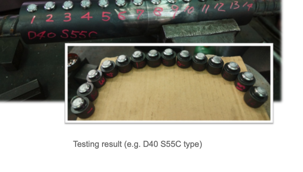 Testing result example D40 S55C type