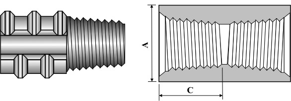 Tapered-thread coupler diagram