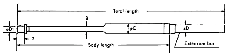 KZ adjustable torque wrench extension bar dimensional drawing